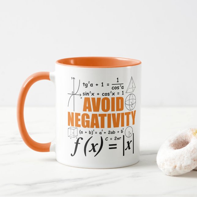 Vermeiden Sie Negativitätslehre Typografie Mathema Tasse (Mit Donut)