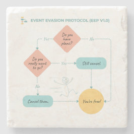 Vermeiden Sie Pläne Funny Flowchart - Introvertier Steinuntersetzer