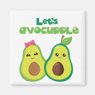 Vermeiden wir Avocado Niedliche Liebe Couplet Magnet