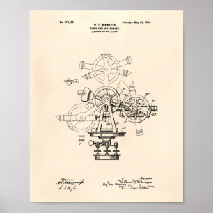 Vermessungsinstrument 1901 Patentkunst Altes Papie Poster
