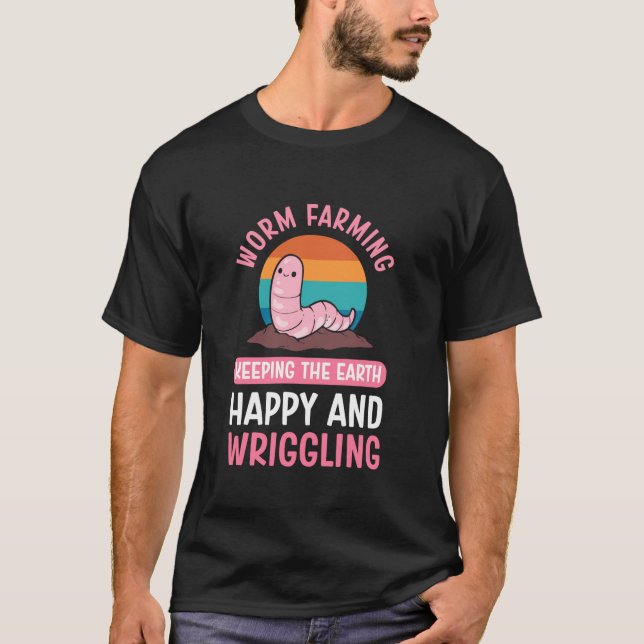 Vermi Compost Kompostierung Vermikomst Worm Bauer T-Shirt (Vorderseite)