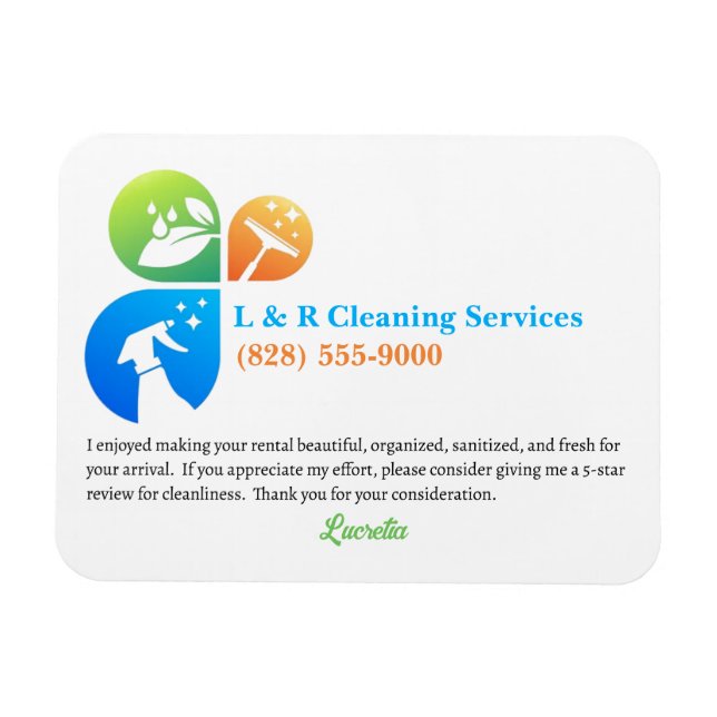 Vermietung eines sauberen Haushälters 5 Sterne Bew Magnet (Horizontal)