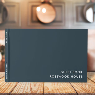 Vermietung von Ferien Minimalistisch Simple Navy Gästebuch