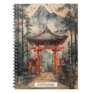 Vermilion Mountain Gate Tuschwaschung Notizblock