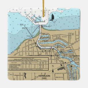 Vermilion Ohio Nautical Chart Keramikornament