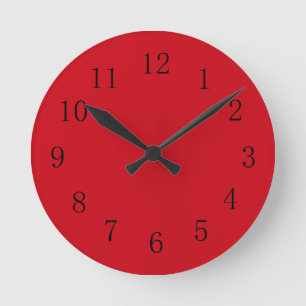Vermilion Red Kitchen Wall Clock Runde Wanduhr