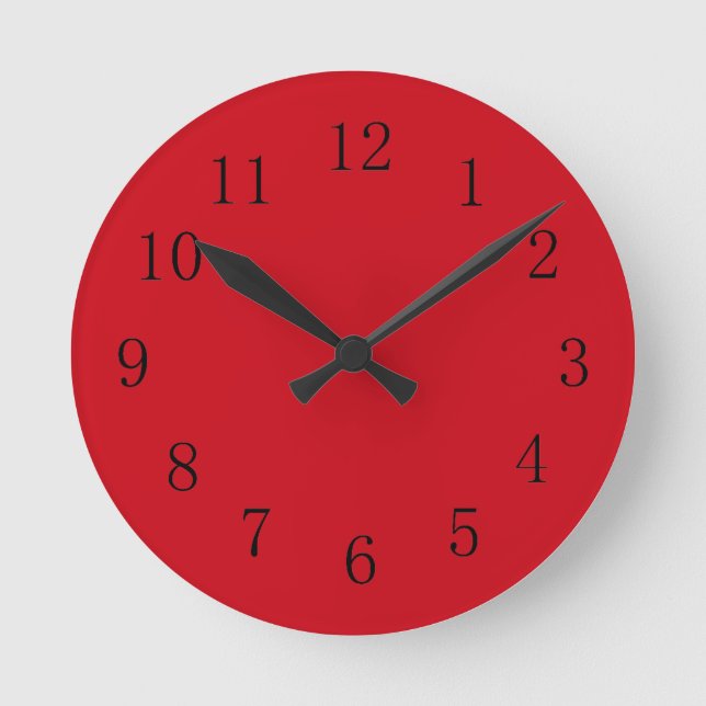 Vermilion Red Kitchen Wall Clock Runde Wanduhr (Vorderseite)