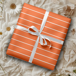 Vermilion Rot und Weiß, horizontal gestreift Geschenkpapier