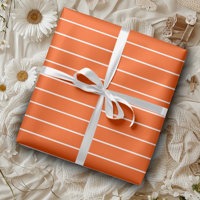 Vermilion Rot und Weiß, horizontal gestreift Geschenkpapier (Von Creator hochgeladen)