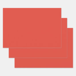 Vermilion Roter Herbst Saison solide Farbe Geschenkpapier Set