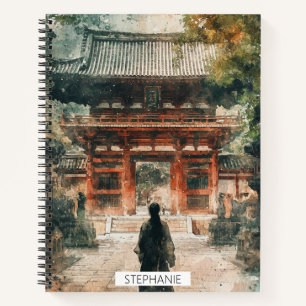 Vermilion Tempel-Tor Watercolor-Tinte (4) Notizbuch