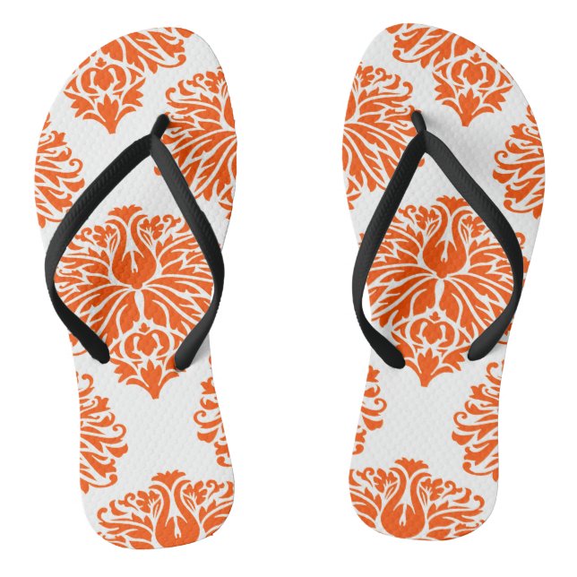 Vermillion Elegant Damask Flip Flops (Fußbett)