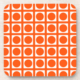 Vermillion Elegant Grid Dots Getränkeuntersetzer