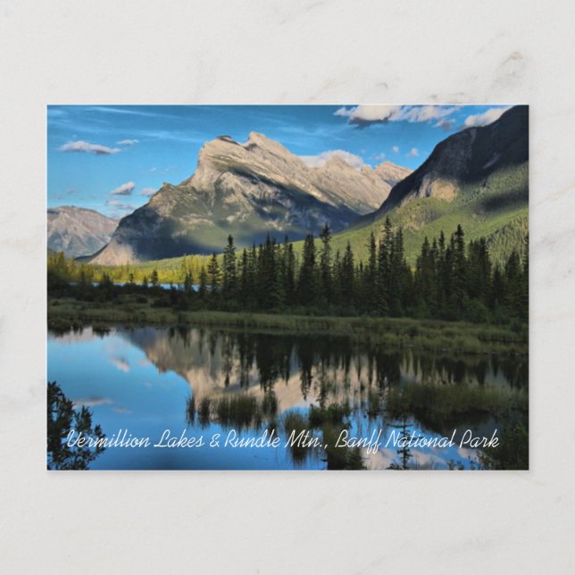 Vermillion Lake & Mt. Rundle Postcard Postkarte (Vorderseite)