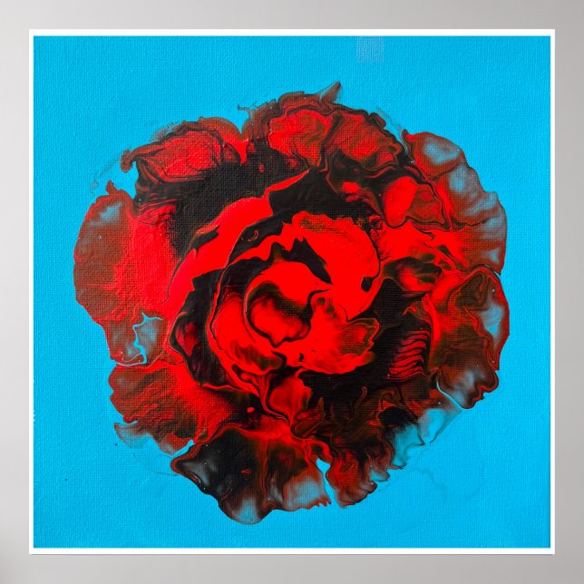 Vermillion Rose Abstrakte Leinwand Kunst - Bold Re Poster (Vorne)