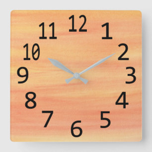 Vermischte gelbe orange Sonnenuntergangs-Wolkenfet Quadratische Wanduhr