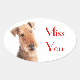 Vermisse dich Airedale Terrier Welpe Hund Sticker