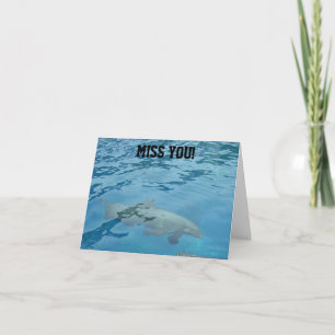 Vermisse dich Delfin Unterwasserszene Karte