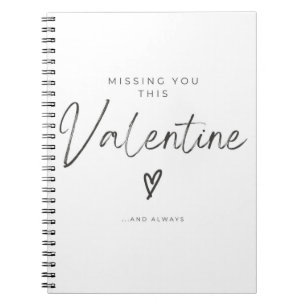 Vermisse dich dieses Valentins-Skript-Herz Notizblock