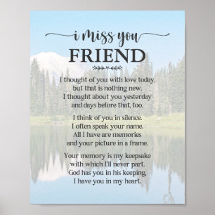 Vermisse-Dich-Freund-Gedichtposter Poster