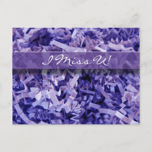 Vermisse dich violette Papierschnipsel Fotografie Postkarte