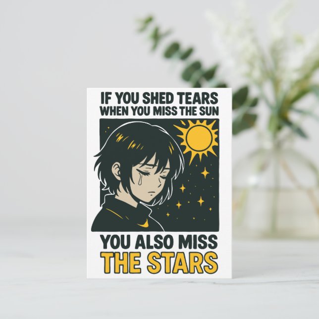 Vermisse die Sterne Postkarte (Stehend Vorderseite)