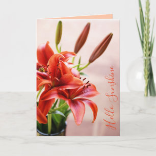 Vermissen Sie Sie Tigerlilien-Foto-Postkarte Karte