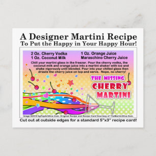 Vermisst Cherry Martini Rezept Postkarte