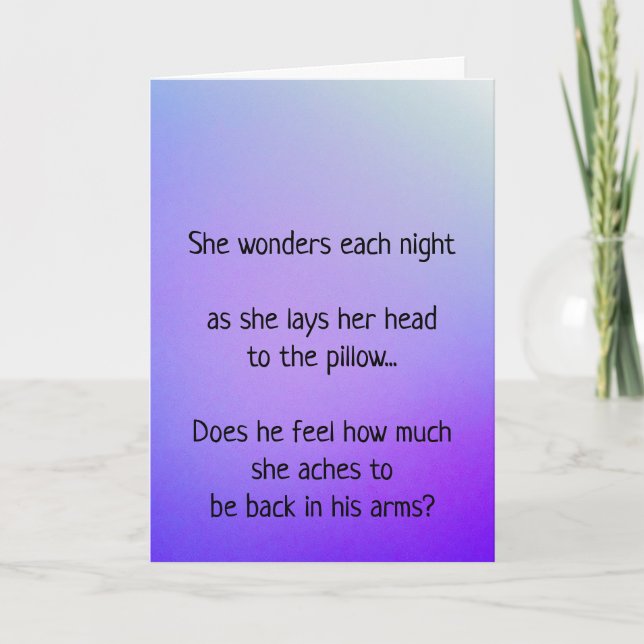 Vermisst jeden Abend Feiertagskarte (Vorderseite)