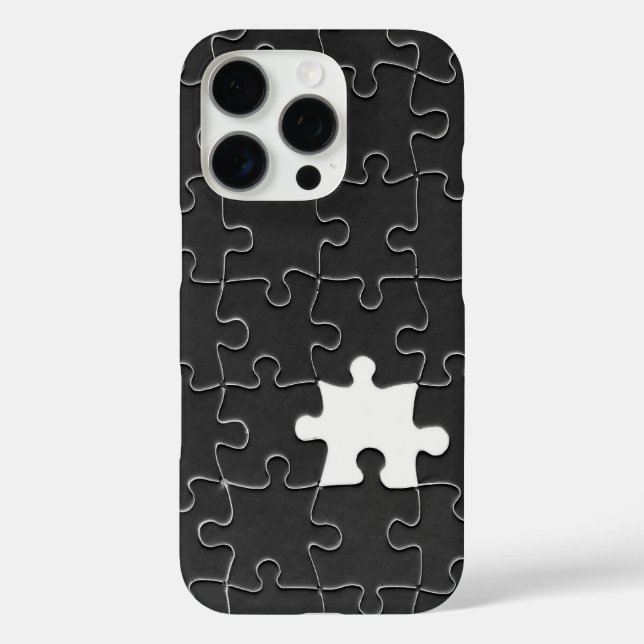 Vermisst Jigsaw Puzzle Piece schwarz Case-Mate iPhone Hülle (Rückseite)