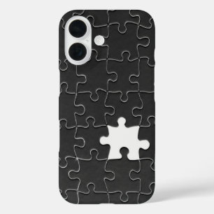 Vermisst Jigsaw Puzzle Piece schwarz iPhone 16 Hülle