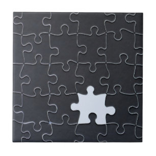 Vermisst Jigsaw Puzzle Piece schwarz Fliese
