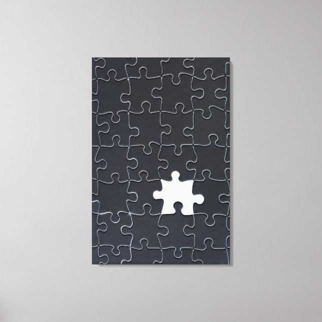 Vermisst Jigsaw Puzzle Piece schwarz Leinwanddruck (Vorderseite)