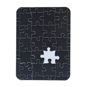 Vermisst Jigsaw Puzzle Piece schwarz Magnet