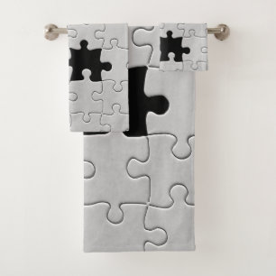 Vermisst Jigsaw Puzzle Piece White Badhandtuch Set