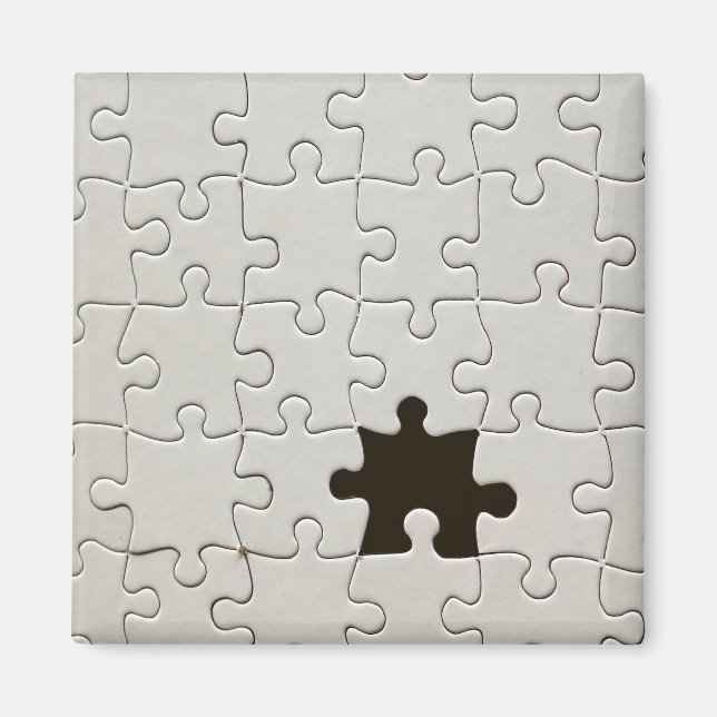 Vermisst Jigsaw Puzzle Piece White Magnet (Vorne)
