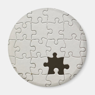 Vermisst Jigsaw Puzzle Piece White Magnet