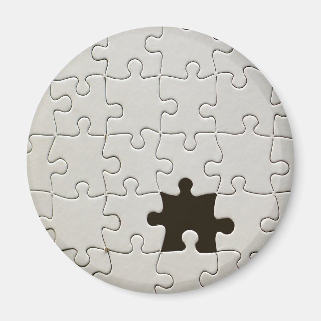 Vermisst Jigsaw Puzzle Piece White Magnet (Vorne)