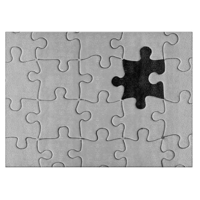 Vermisst Jigsaw Puzzle Piece White Schneidebrett (Vorderseite)