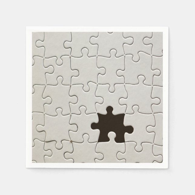 Vermisst Jigsaw Puzzle Piece White Serviette (Vorderseite)