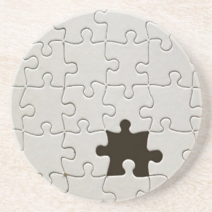 Vermisst Jigsaw Puzzle Piece White Untersetzer