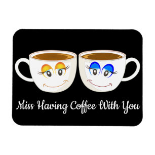 Vermisst Kaffee mit Niedlichen Kaffeekuchen Magnet