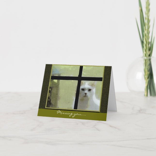 Vermisst - Katzenfenster Karte (Vorderseite)