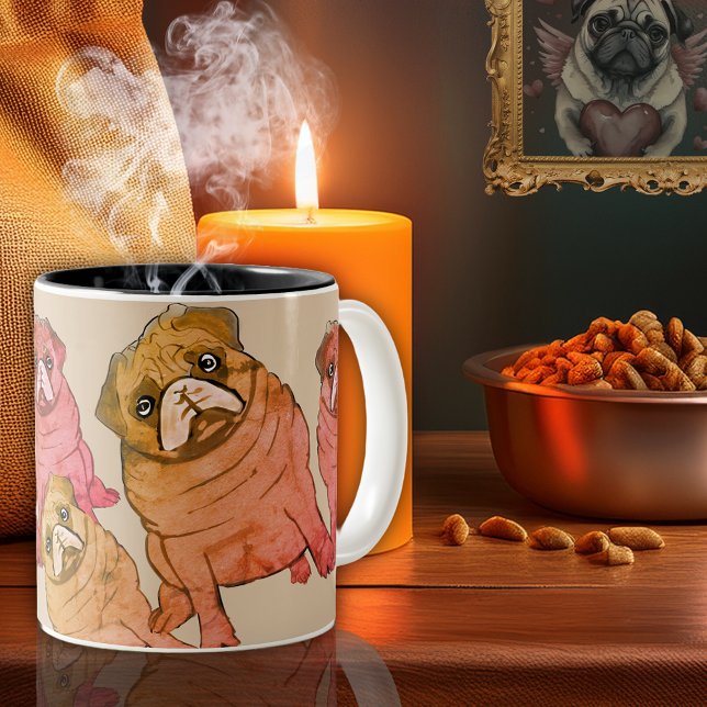 Vermisst mein Mops Zweifarbige Tasse (Von Creator hochgeladen)