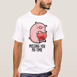 Vermisst Pig Time Funny Animal Puff T-Shirt
