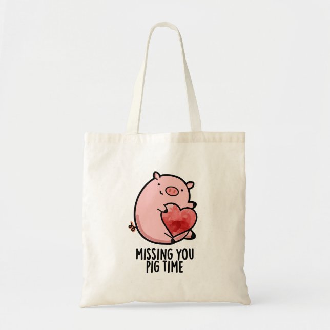 Vermisst Pig Time Funny Animal Puff Tragetasche (Vorne)