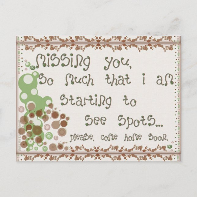 Vermisst Postkarte (Vorderseite)