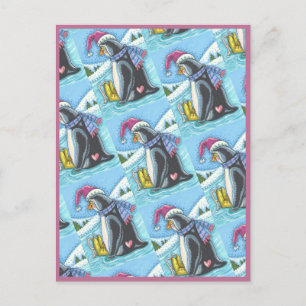 VERMISST SIE, LEONY HERZENGUIN WHIMSY HOLIDAY POSTKARTE