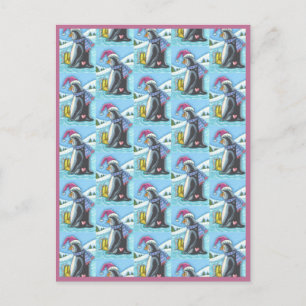VERMISST SIE, LEONY HERZENGUIN WHIMSY HOLIDAY POSTKARTE