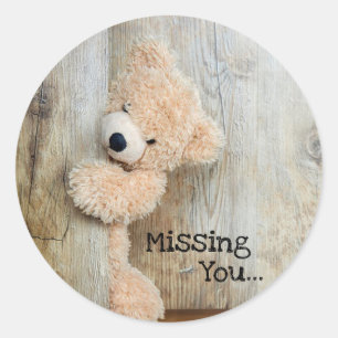 Vermisst Sie Teddy-Bär Runder Aufkleber